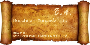 Buschner Annamária névjegykártya